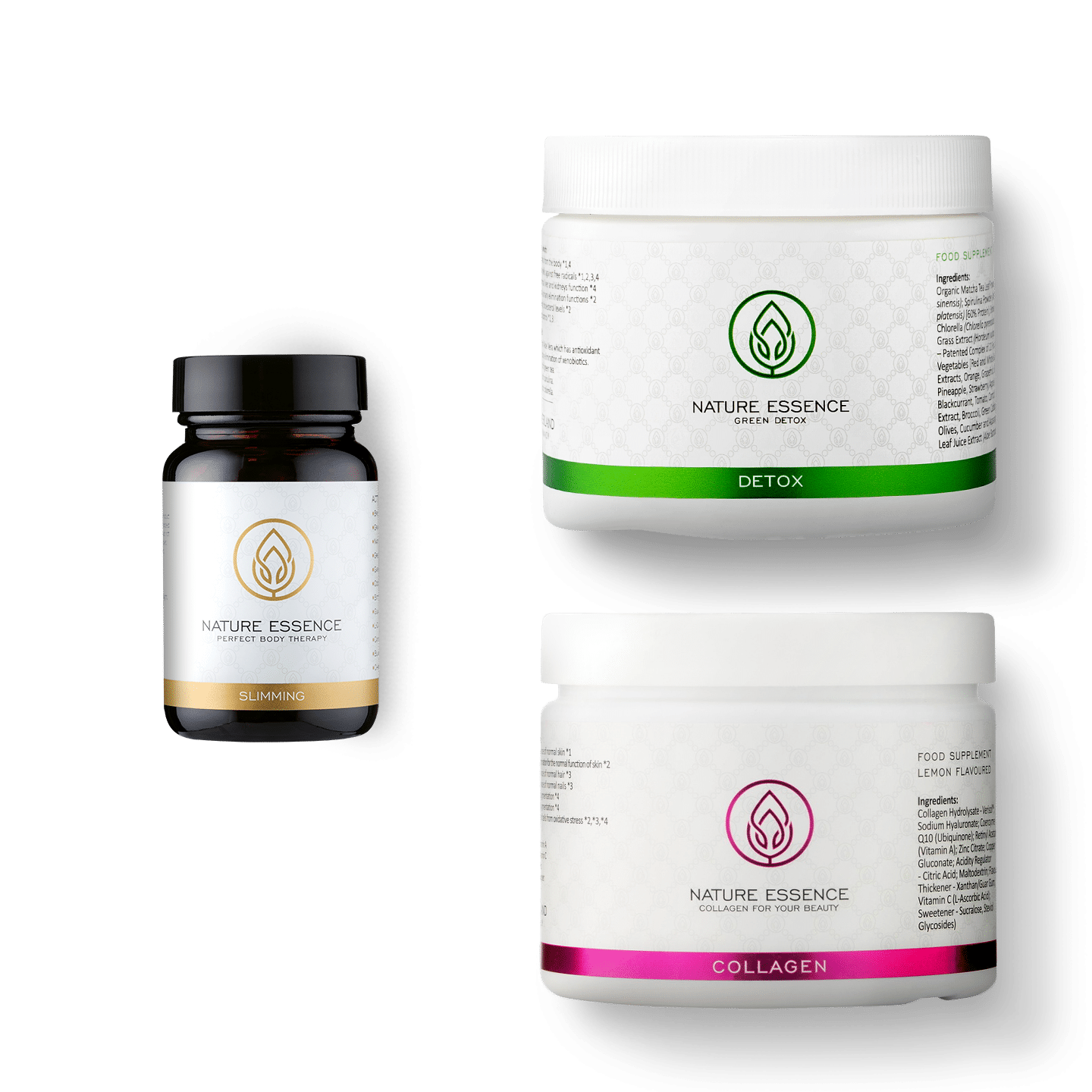 Perfect Body Therapy + Green Detox 150g + Collagen For Your Beauty 150g -  NATURE ESSENCE